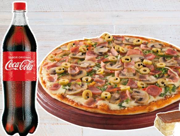 Combo amigo: pizza gigante, Pan con ajo, y soda