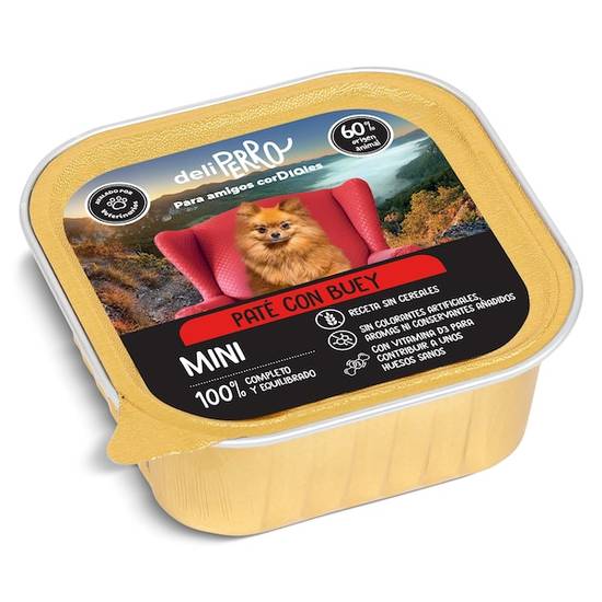 Paté para Perros con Buey Deliperro Tarrina (150 g)