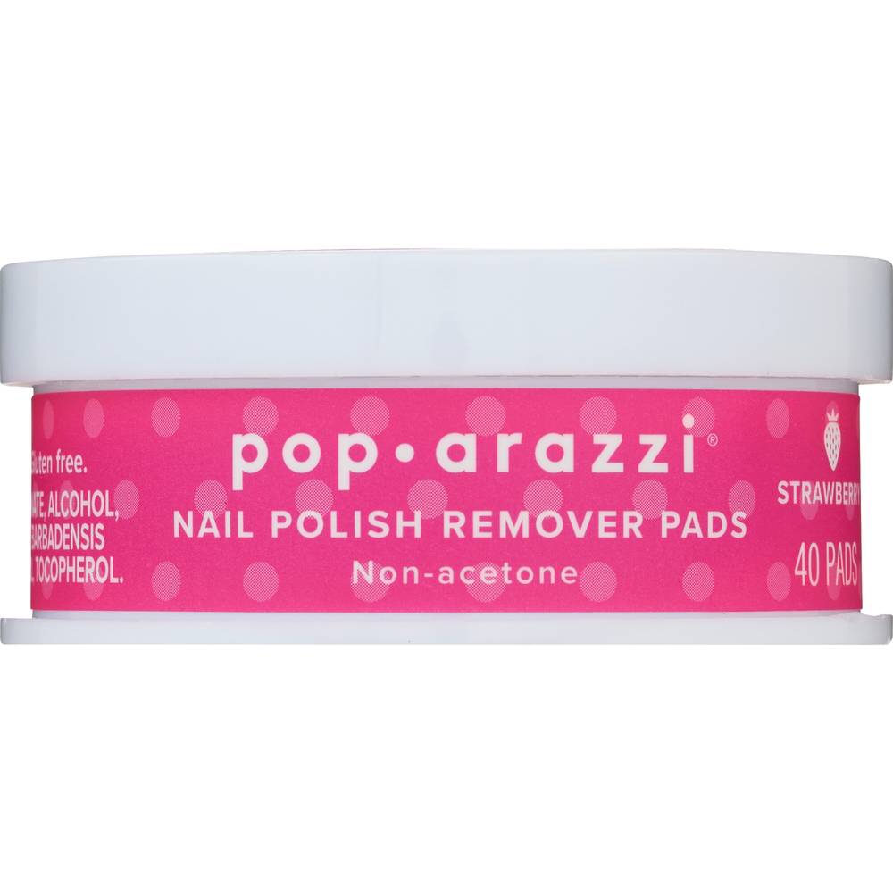 Pop-Arazzi Strawberry Nail Polish Remover Pads, 40Ct