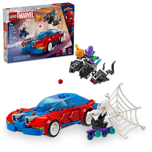 LEGO Marvel Spider-Man Race Car & Venom Green Goblin Building Toy 76279, 227 Pieces, 7+