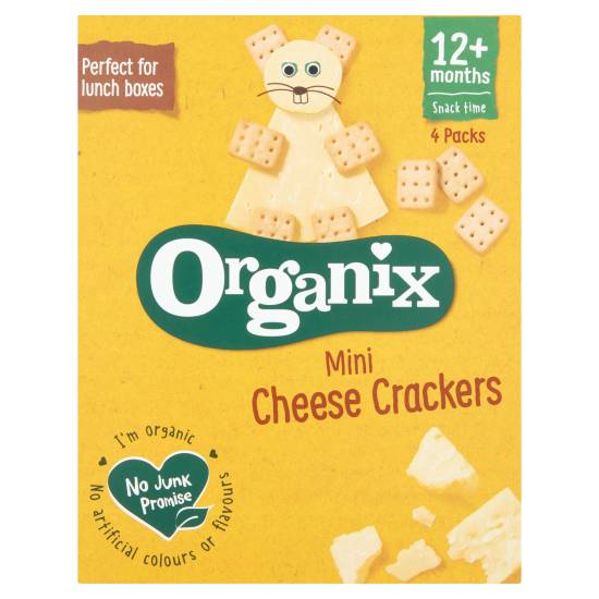 Organix Mini Organic Cheese Crackers Toddler Snack (4 ct)