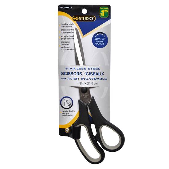 Studio Stainless Steel Scissors Assorted Colors (8")