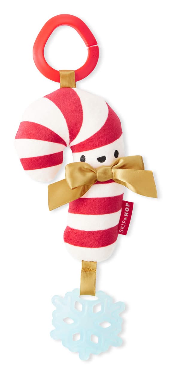 Candy Cane Baby Stroller Toy - Red/White/Gold - One Size