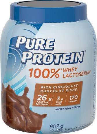 Pure Protein Rich Chocolate Whey Protein Powder (907 g)