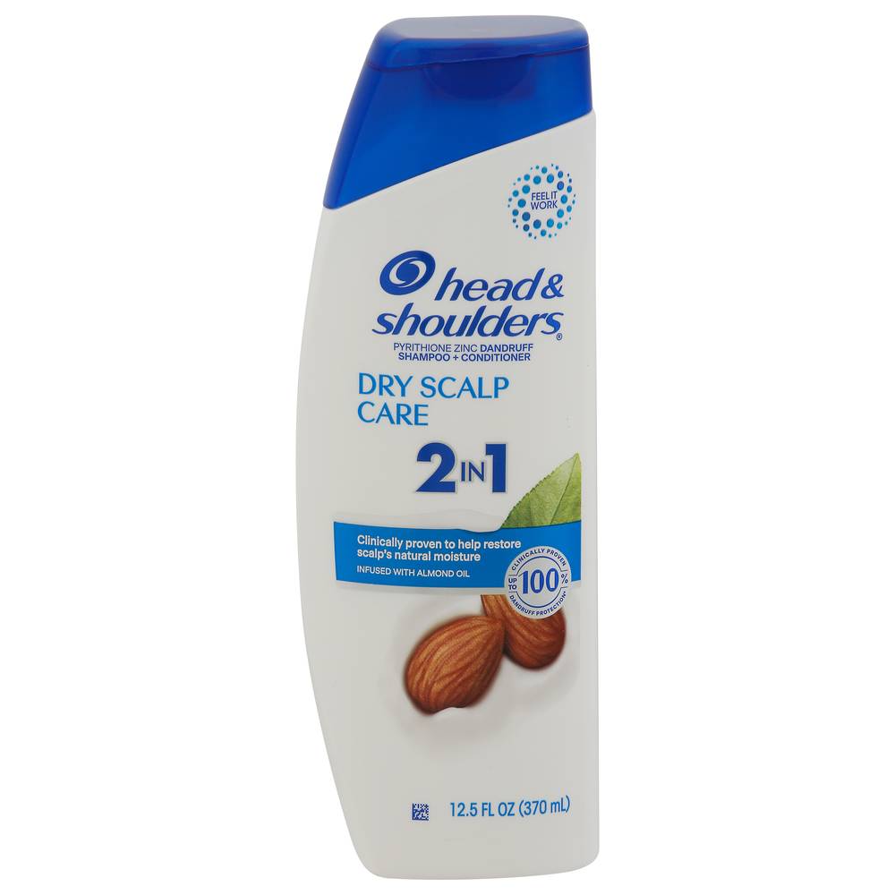 Head & Shoulders 2 In 1 Dry Scalp Care Dandruff Shampoo and Conditioner, Almond (12.5 fl oz)