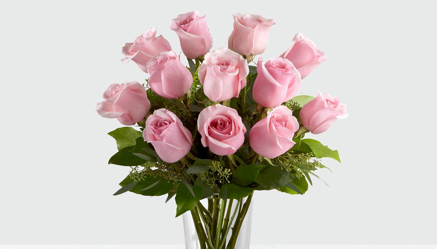 Dozen Pink Rose Arrangement