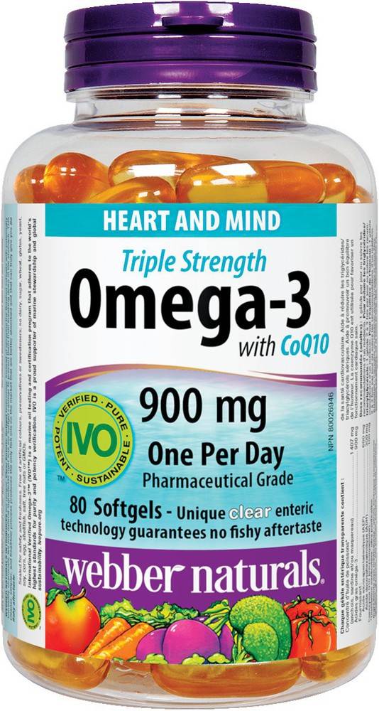 Webber Naturals Triple Strength Omega-3 Softgels 900 mg (190 g)