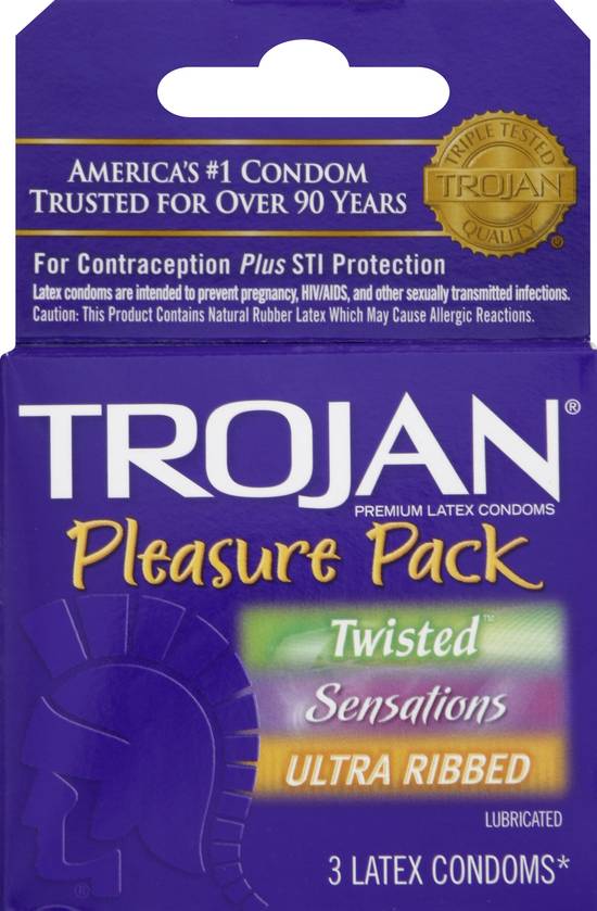 Trojan Lubricated Latex Condoms Pleasure pack