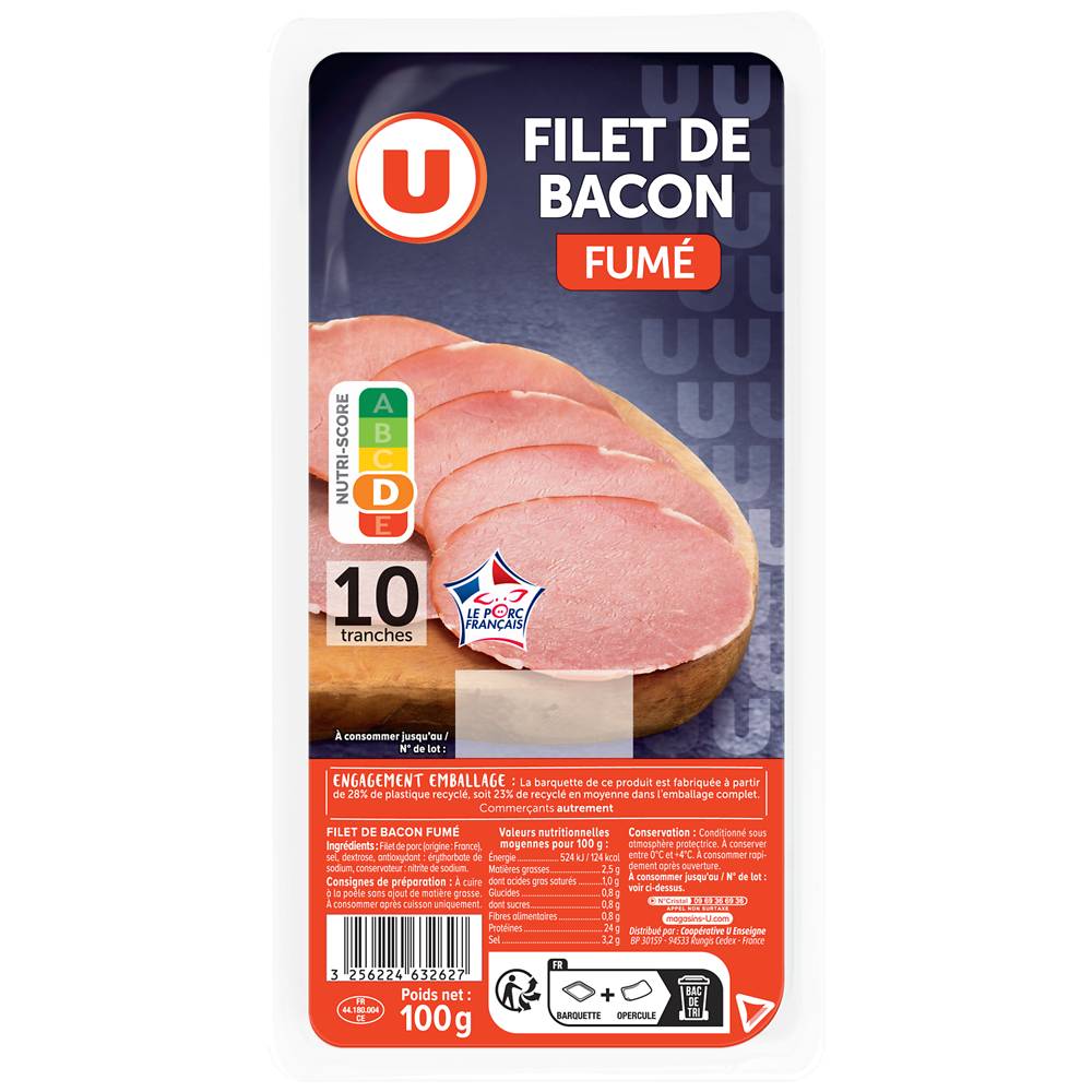U - Filet de bacon fumé  (10 pièces)