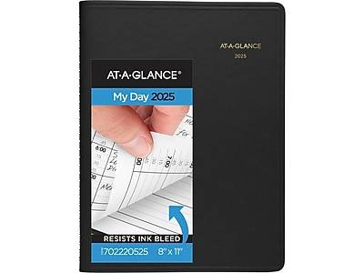 At-A-Glance Person Daily Appointment Book Faux Leather Cover (black )