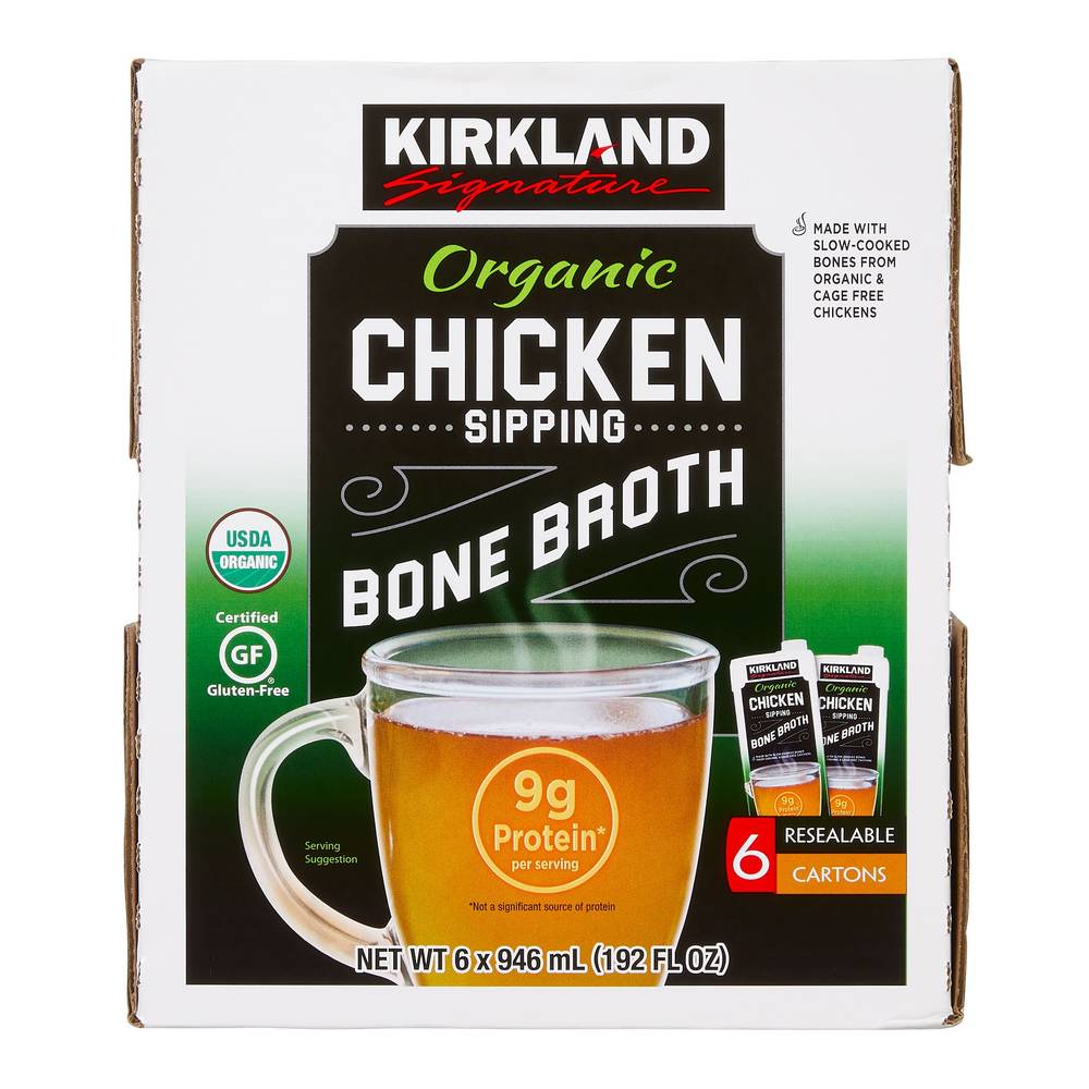 Kirkland Signature Organic Chicken Sipping Bone Broth (6 ct)