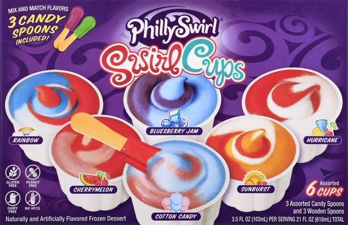 Phillyswirl Assorted Swirl Cups (6 ct)