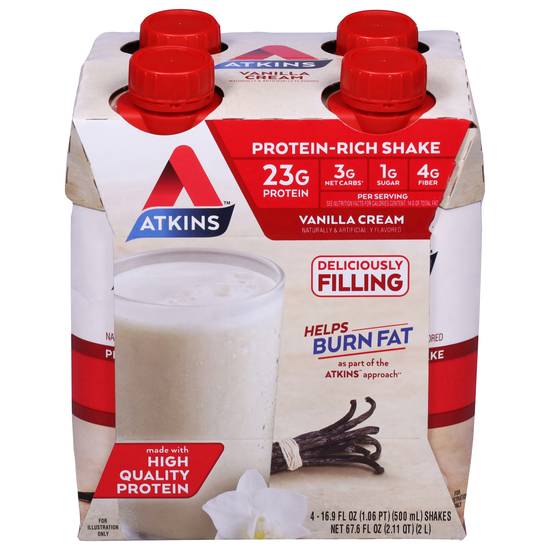 Atkins Vanilla Cream Protein Rich Shake (4 ct)