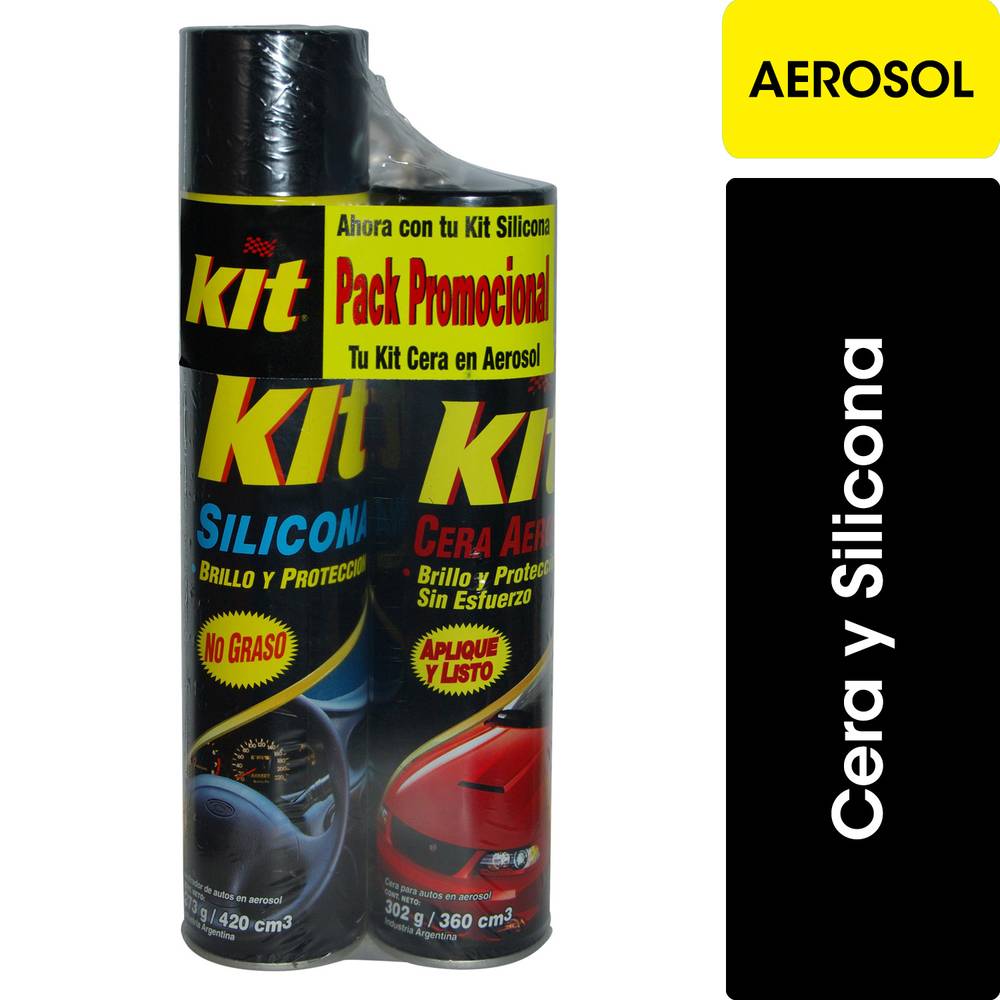 Kit cera para auto + silicona (pack 2 un)