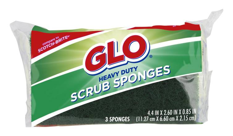 Glo Heavy Duty Scrub Sponges (3 ct)