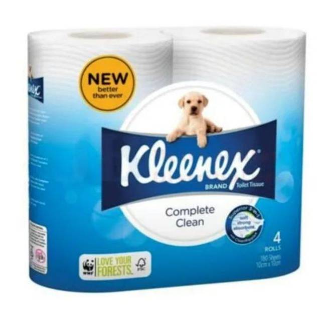 Kleenex Complete Clean Toilet Tissue 4 Pack