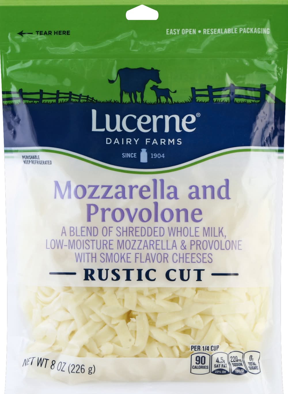 Lucerne Rustic Cut Mozzarella & Provolone Cheese (8 oz)