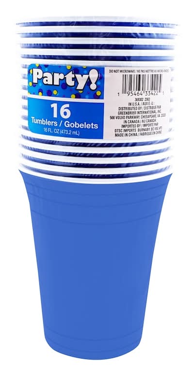 Party! Paper Cups 16 oz, Blue (16 ct)