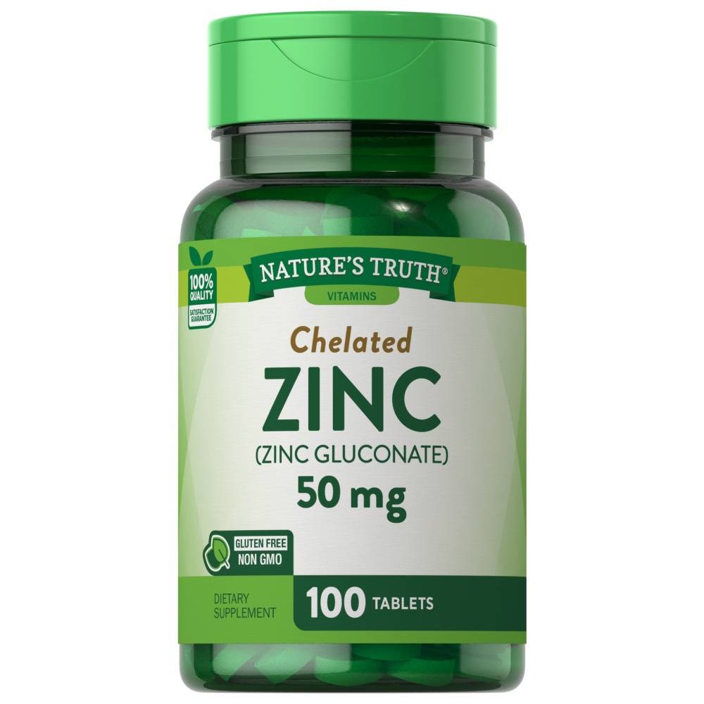 Nature's Truth Chelated 50 mg Zinc Tablets