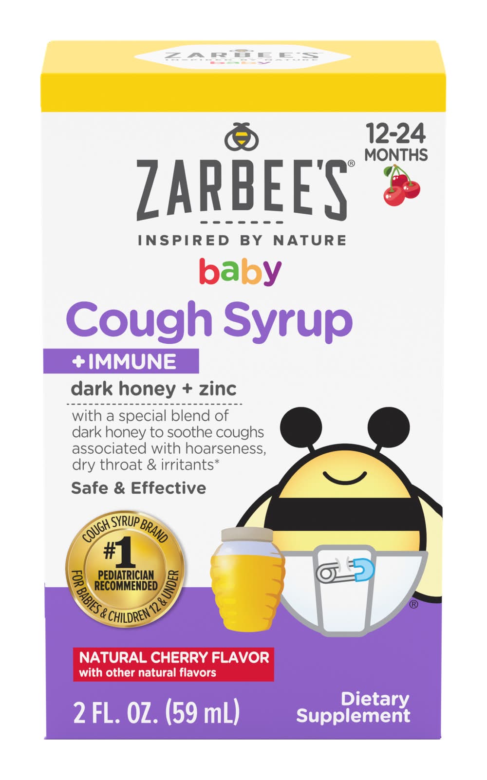 Zarbee's 12-24 Months Immune Cherry Baby Cough Syrup (2 fl oz)