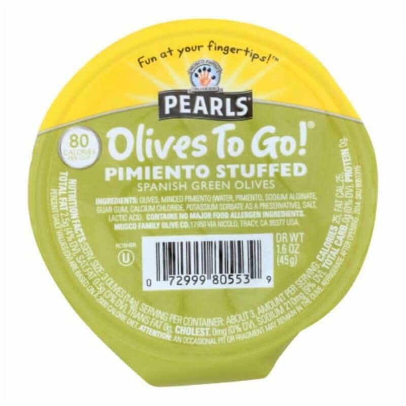 Pearls Olives To Go Pimiento Stuffed 1.6oz