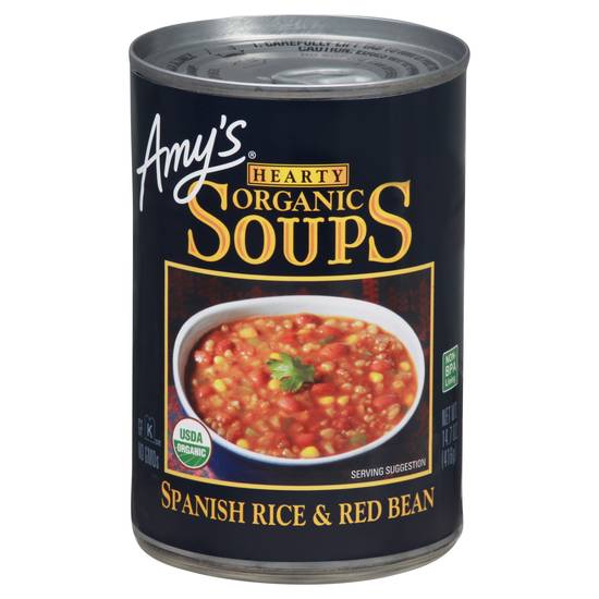 Amy's Hearty Organic Soups (spanish rice & red bean)