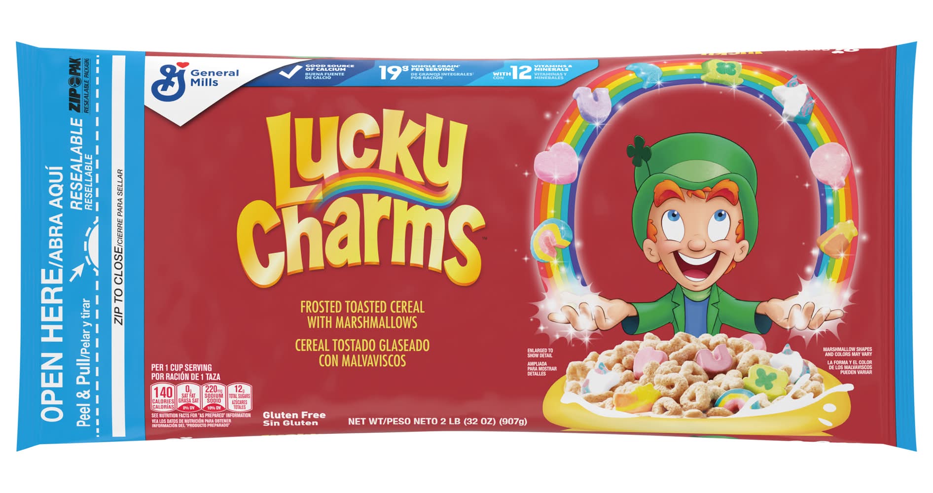Lucky Charms Frosted Toasted Oat Cereal With Marshmallows (2 lbs)