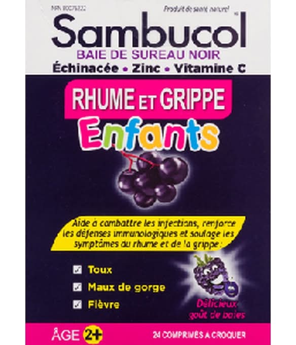 Sambucol Kids Cold & Flu Black Elderberry Chewable Tablets (24 ct)