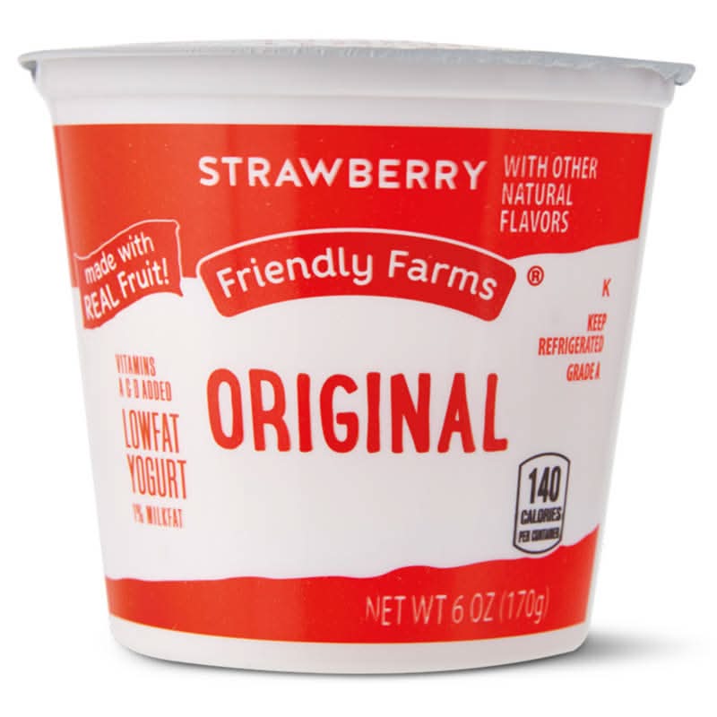 Friendly Farms Original Lowfat Yogurt, Strawberry (6 oz)