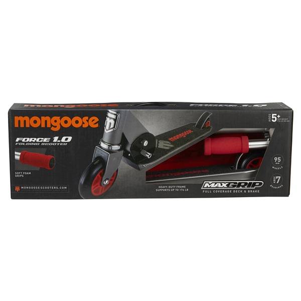 Mongoose Force 1.0 Folding Scooter Red/Grey