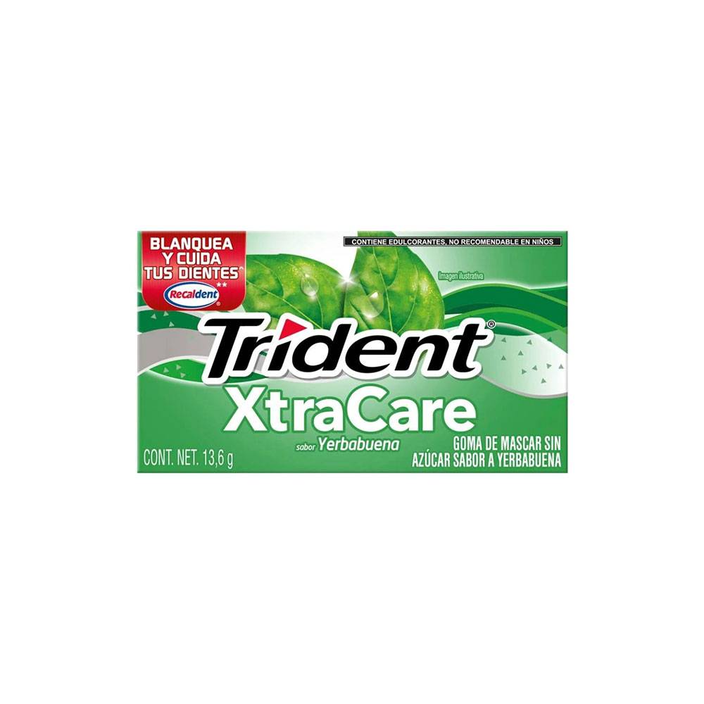 Trident · Goma mascar xtra care, yerbabuena (13,6 g)