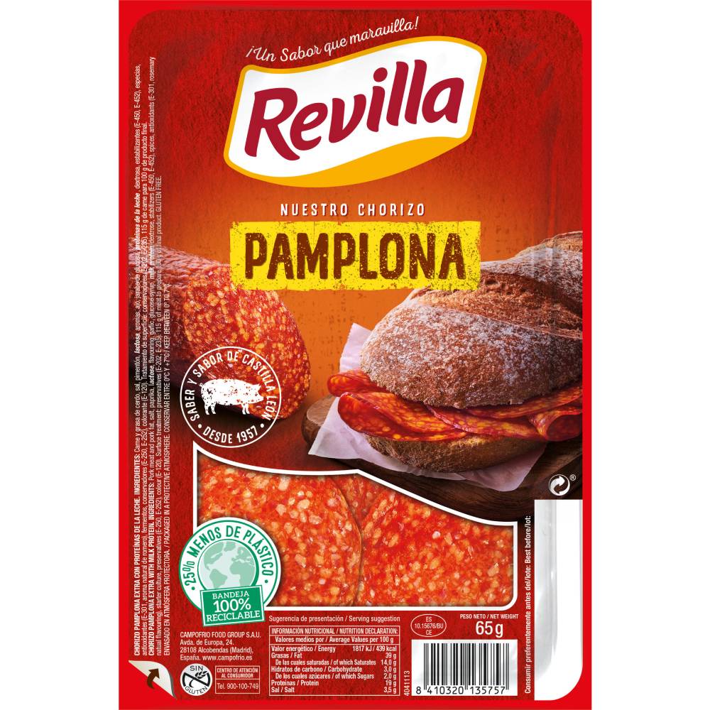 Chorizo Revilla Pamplona Lonchas 1€ 70Gr