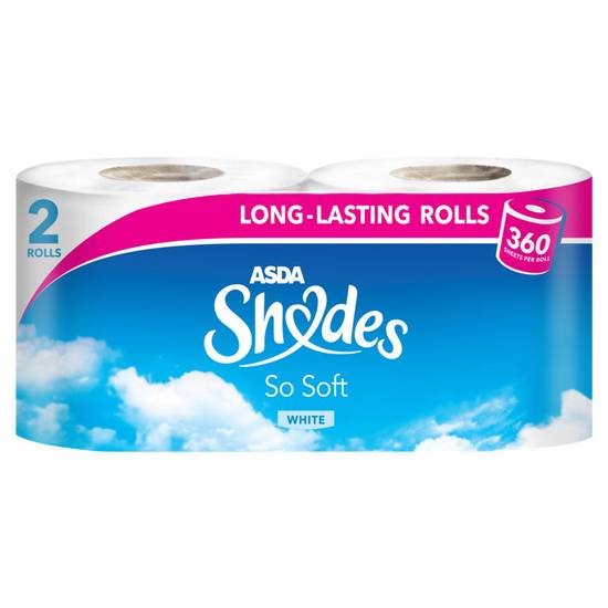 Asda Shades So Soft 2 White Double Toilet Rolls