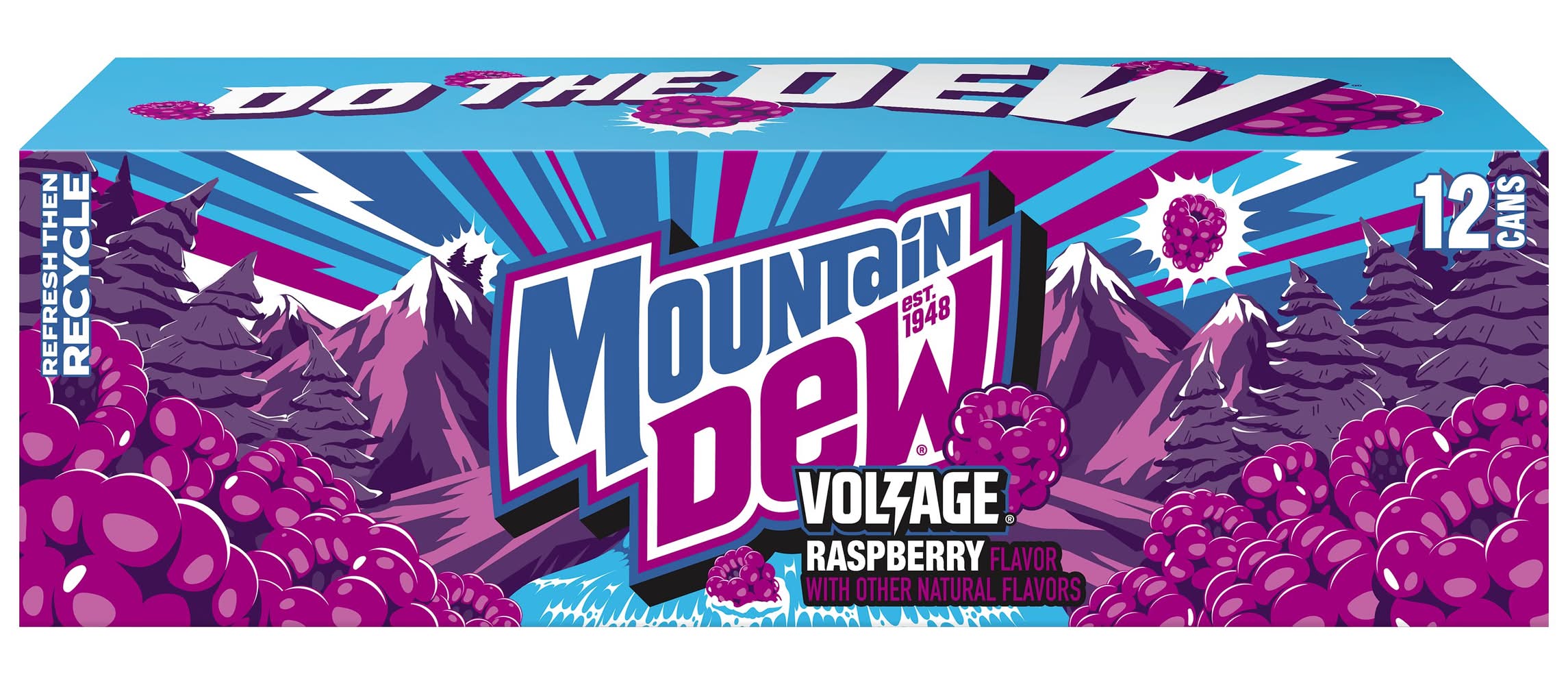 Mountain Dew Voltage Soda, Raspberry (12 x 12 fl oz)