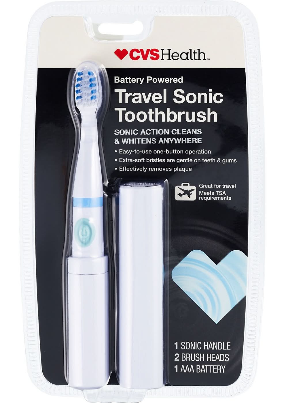 CVS Pharmacy Travel Sonic Electronic Toothbrush