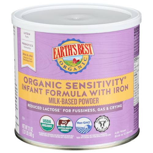 Earth's Best Organic Sensitivity Infant Formula With Iron