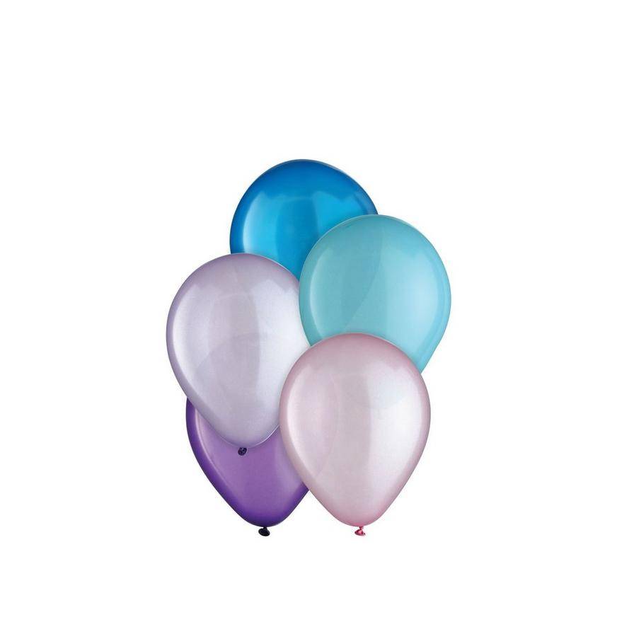 Uninflated 25ct, 5in, Cosmic Pearl 5-Color Mix Mini Latex Balloons - Blues, Pink Purples