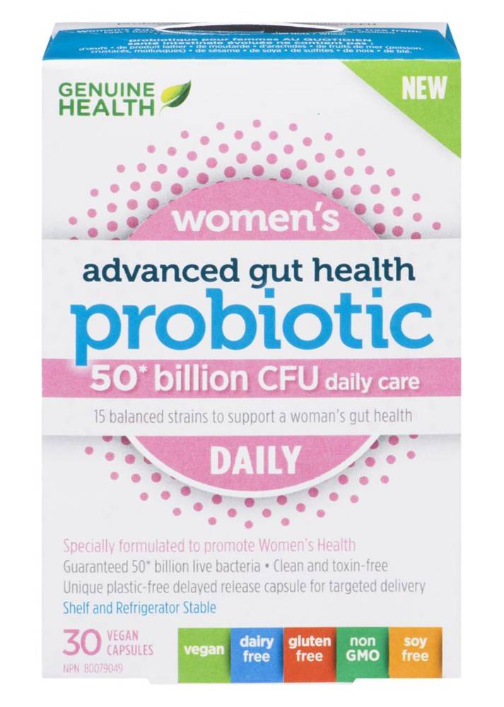 Genuine Health Women's Daily Advanced Gut Health Vegan Capsules (30 ct)