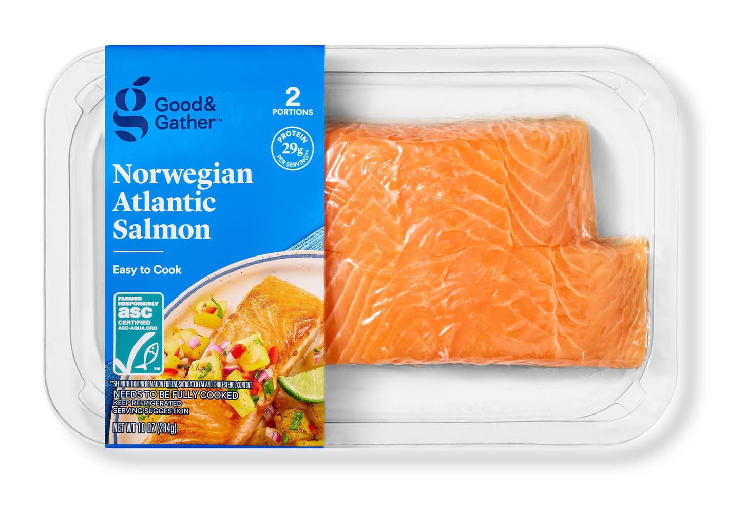 Good & Gather Skin-On Norwegian Atlantic Salmon (10 oz, 2 ct)