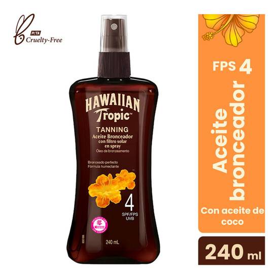 Hawaiian tropic aceite bronceador tanning fps 4 (spray 240 ml)