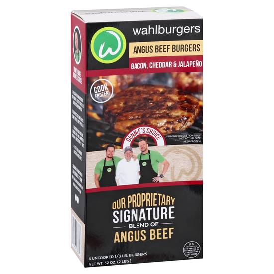 Wahlburgers Bacon Cheddar & Jalapeno Angus Beef Burgers (6 ct)
