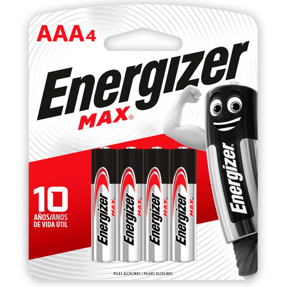 Energizer · Max pilas alcalina - AAA (4 un)