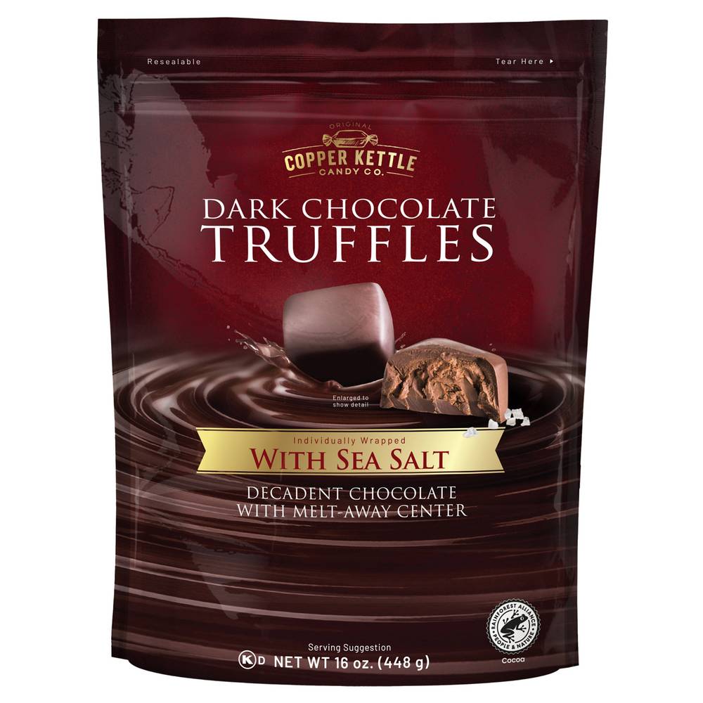 CopperKettleCandyCo Dark Chocolates With Sea Salt Truffles (16 oz)