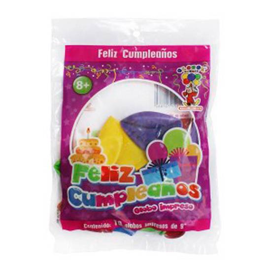 Globos payaso bolsa de globos feliz cumpleaños impresos (10 piezas)