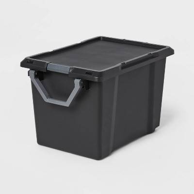 Brightroom Wheeled Latching Storage Tote, Black