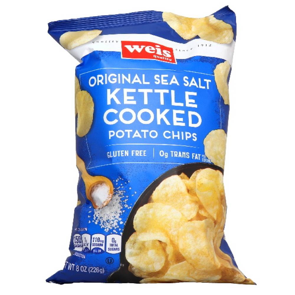 Weis Kettle Cooked Potato Chips, Sea Salt (8 oz)