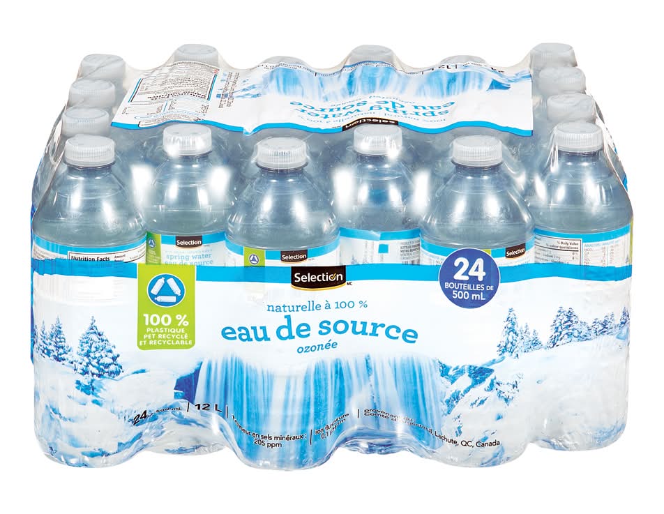Selection eau de source naturelle ozonée - natural ozonated spring water (24 pièces, 500 ml)