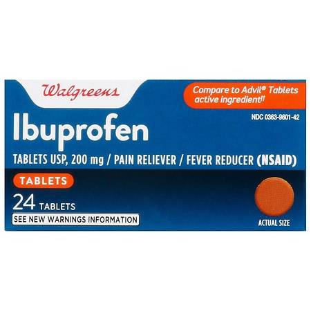 Walgreens Ibuprofen Usp 200 mg Fever/Pain Reliever Tablets (24 ct)