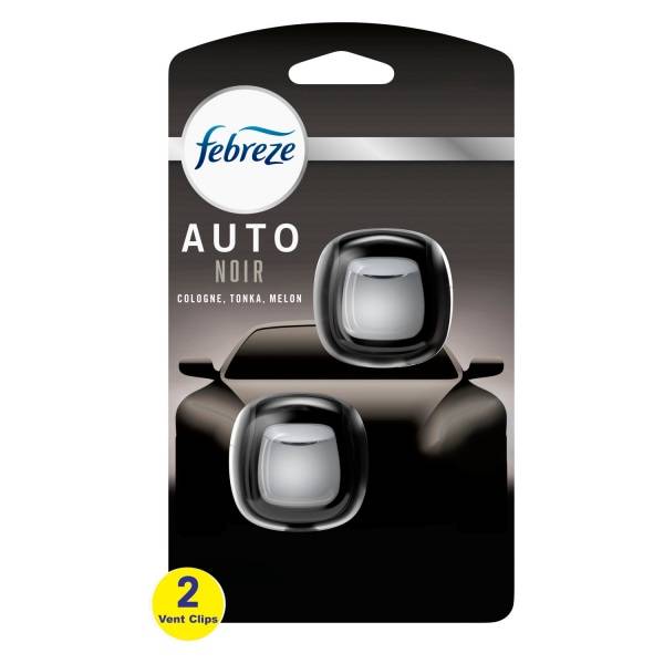 Febreze AUTO Air Freshener Vent Clip Noir Scent, .07 oz. Car Vent Clip, Pack of 2