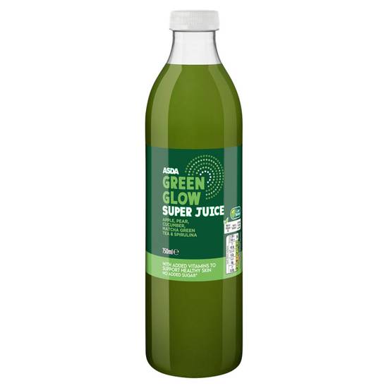 Asda Green Glow Apple, Pear, Cucumber, Matcha Green Tea & Spirulina Super Juice 750ml